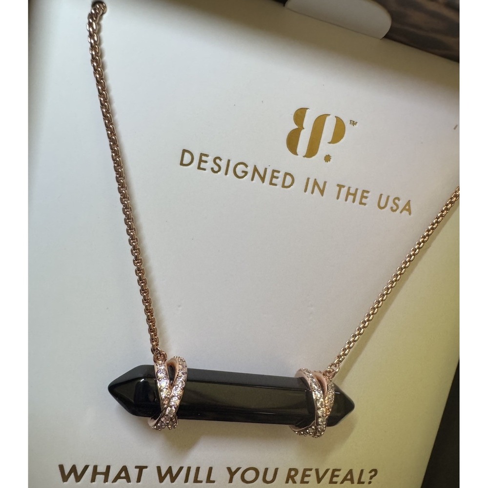 Bomb Party Untamed Necklace NK14994 Killer Instinct Black Onyx Rose Gold - Picture 3 of 4